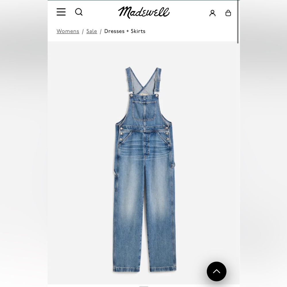 NWOT Madewell Denim Relaxed Carpenter Overalls XXS (run big)